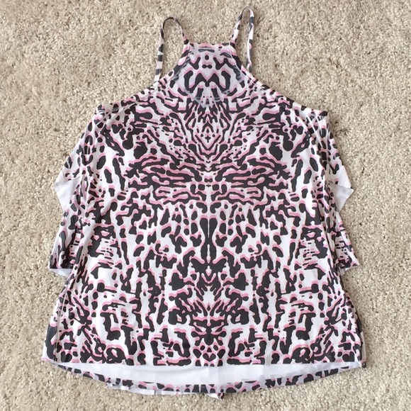 ๐ Suzy Shier | Ruffle Layered Animal Print Tank - Picture 5 of 6